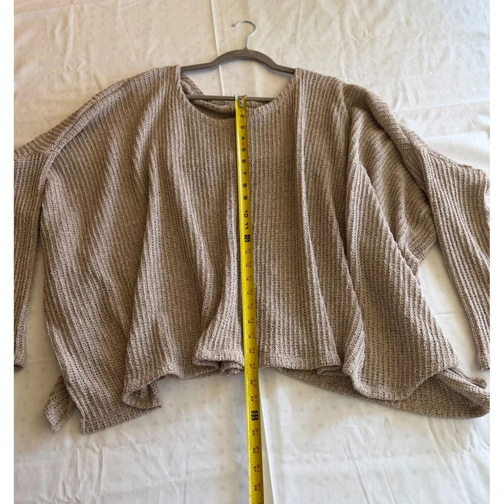 Thulah Tan Beige Oversized Chunky Knit‎ Ribbed Sweater Womens Size XL Pullover - Picture 4 of 5